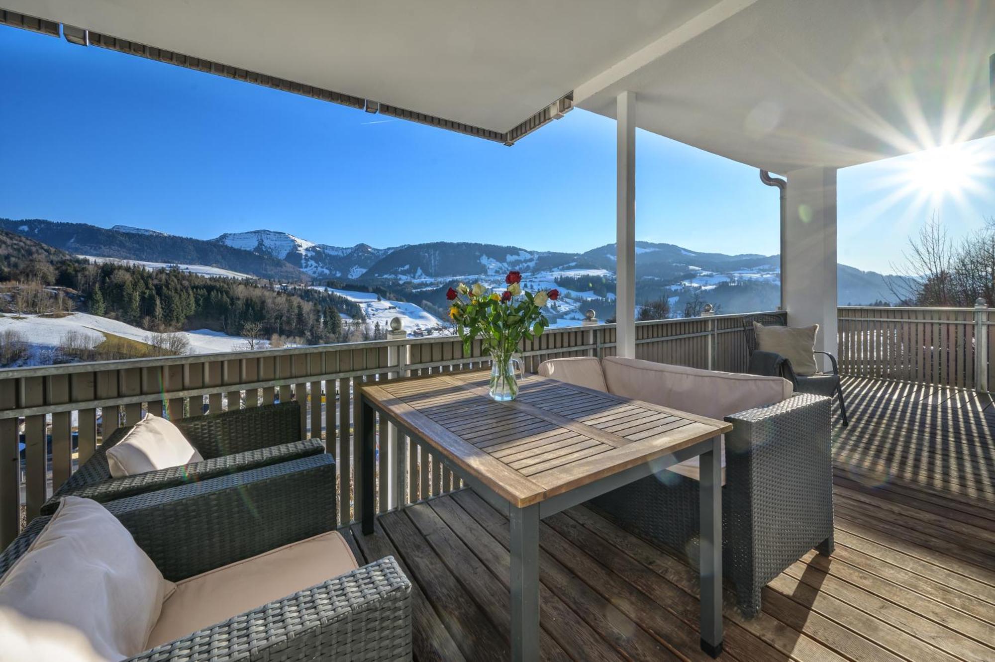 Haus "Bergblick" Ferienwohnung Hochgrat Oberstaufen Mit 2 Schlafzimmer 外观 照片